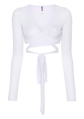 Maison Close La Femme Amazone ribbed wrap blouse - White