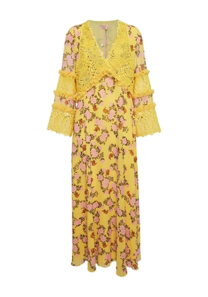 Giamba lace floral dress - Yellow