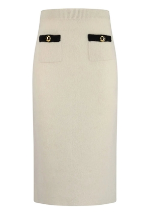 Alessandra Rich knitted midi skirt - White