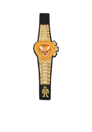 Walter Van Beirendonck embroidered bracelet - Yellow