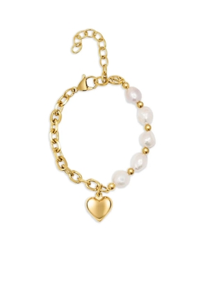 Nialaya Jewelry cable-chain pearl-embellishment Love bracelet - Gold