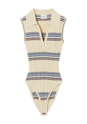 Claudie Pierlot striped V-neck body - Neutrals