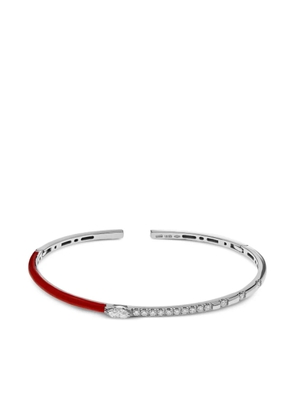 Jewels Aficionado 18K white gold embellished diamond bangle - Silver