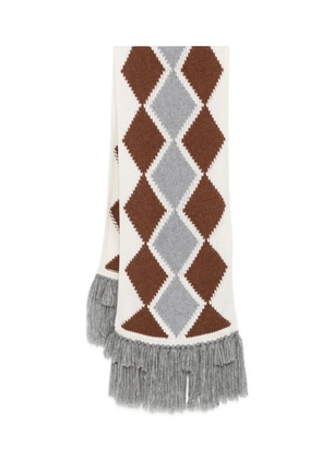 Ermanno Scervino diamond-pattern fringed scarf - Neutrals