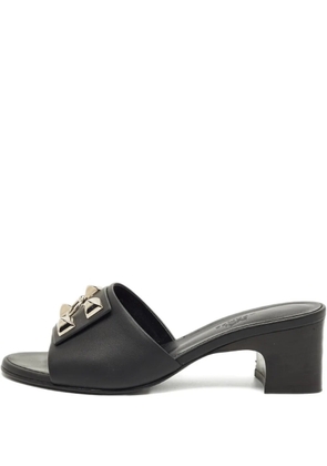 Hermès Pre-Owned Dreamy leather heeled sandals - Black