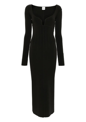 Nanushka seam-detail ribbed midi dress - Black