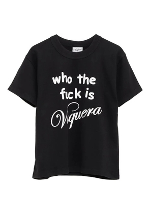 Vaquera slogan-print T-shirt - Black