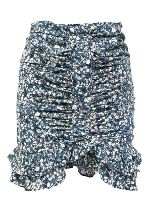 Isabel Marant Vintage ruched floral skirt - Blue