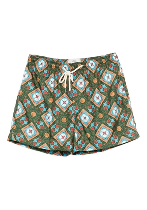 PENINSULA SWIMWEAR patterned drawstring swim shorts - Green