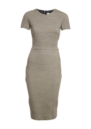 Victoria Beckham short-sleeved wool midi dress - Neutrals