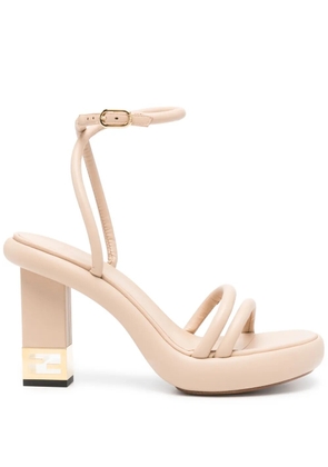 Fendi Pre-Owned 90mm logo-heel sandals - Neutrals