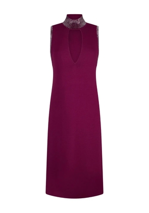 LIU JO rhinestone-embellished knitted dress - Purple