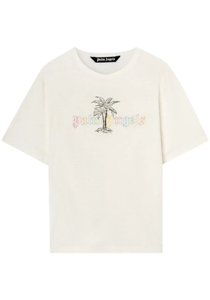 Palm Angels logo-print short-sleeve T-shirt - White