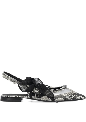 PINKO snakeskin-effect flat pumps - Grey