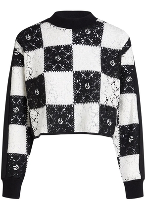 Karl Lagerfeld Jeans crochet cropped sweater - White
