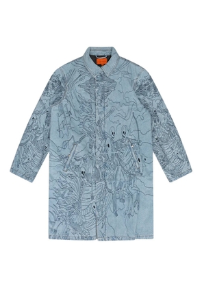 Who Decides War Four Horsemen printed trench coat - Blue