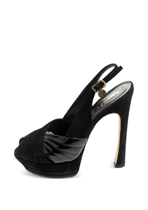 Saint Laurent Pre-Owned 145mm slingback platform sandals - Black
