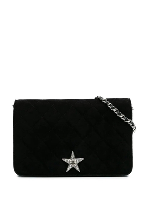CHANEL Pre-Owned 2019 Quilted Suede Cocostellar Wallet on Chain crossbody bag - Black