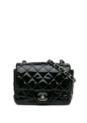 CHANEL Pre-Owned 2014-2015 Mini Square Classic Patent Single Flap crossbody bag - Black