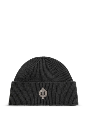 SAMSOE SAMSOE logo-patch ribbed beanie hat - Green