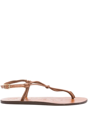Manebi Canyon knotted leather thong sandals - Brown