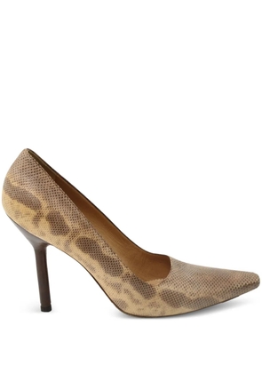 Gucci Pre-Owned 80mm snakeskin pointed pumps - Neutrals