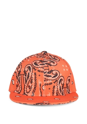 THE WORLD IS YOURS paisley-print cotton baseball cap - Orange