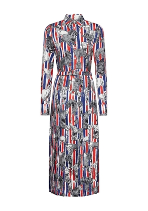 Thom Browne twill pleated hector midi dress - White