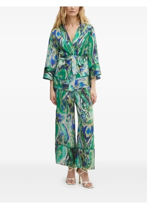 SIMONA CORSELLINI gradient-print self-tie top - Green