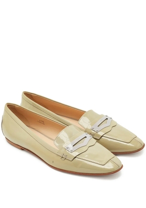 Tod's Vintage patent-leather slip-on loafers - Neutrals