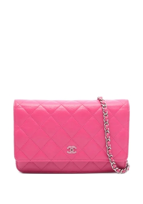 CHANEL Pre-Owned 2015-2016 matelasse chain wallet - Pink