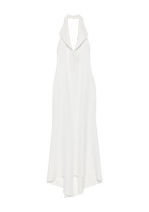 Atu Body Couture halterneck button-front maxi dress - White