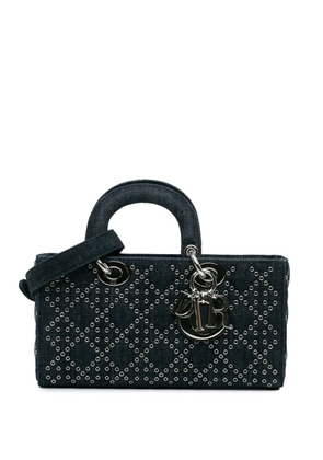 Christian Dior Pre-Owned 2022 Medium Denim Cannage Eyelet Lady D Joy satchel - Blue
