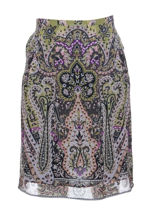 Etro Pre-Owned paisley-print silk skirt - Purple