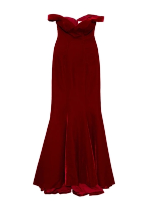 Saiid Kobeisy velvet off-shoulder dress - Red