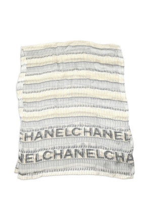 CHANEL Pre-Owned 1990-2000s striped scarf - White