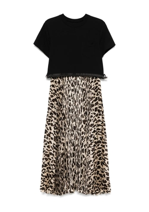 sacai layered midi dress - Neutrals