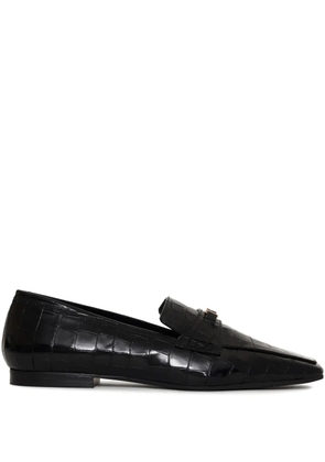 ANINE BING Freya crocodile-embossed loafers - Black