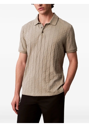 Calvin Klein embossed short-sleeve polo shirt - Neutrals