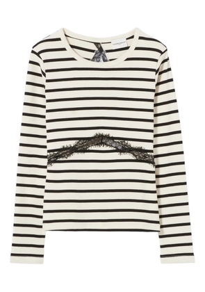 Claudie Pierlot striped lace-band top - Neutrals