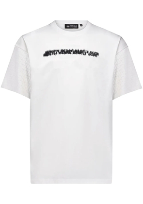Mostly Heard Rarely Seen logo-embroidered cotton T-shirt - White