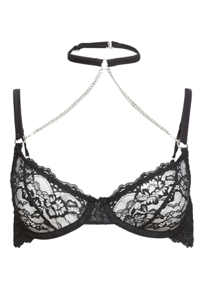 Fleur Du Mal Bianca chain lace bra - Black