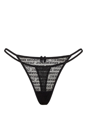 DSQUARED2 all-over logo thong - Black