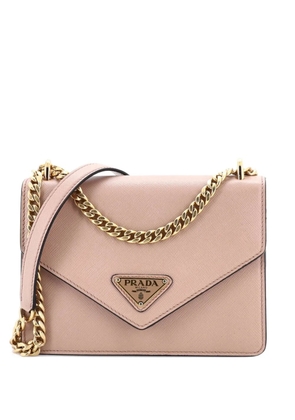 Prada Pre-Owned Envelope Flap Chain Shoulder bag Saffiano Leather Small crossbody bag - Neutrals