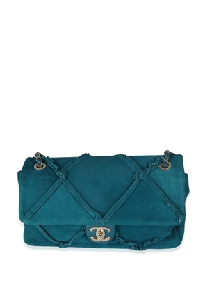 CHANEL Pre-Owned 2019 medium Diamond Fringe flap shoulder bag - Blue