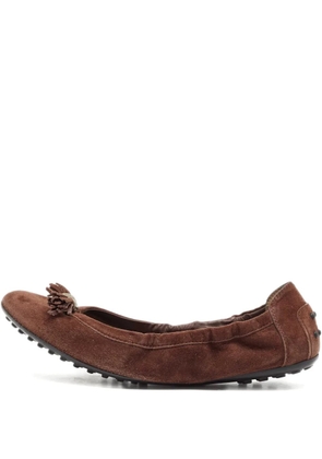 Tod's Vintage pre-owned tassel studded ballet flats - Brown