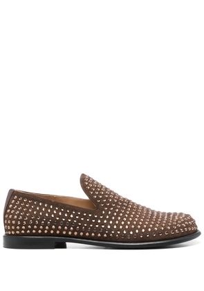 JW Anderson crystal-embellished loafers - Brown