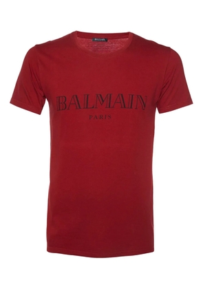 Balmain Pre-Owned cotton logo T-shirt - Red