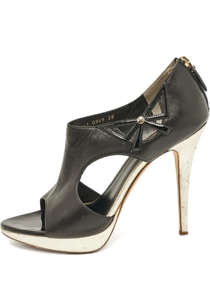 Christian Dior Pre-Owned 110mm bow-detail leather pumps - Black
