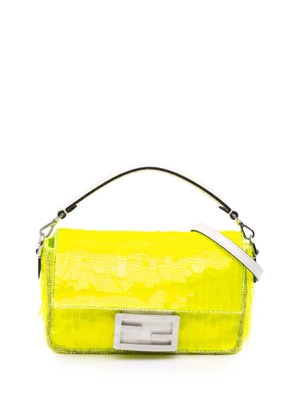 Fendi Pre-Owned 2010-2025 Mini Transparent Paillettes Elaphe Baguette satchel - Yellow